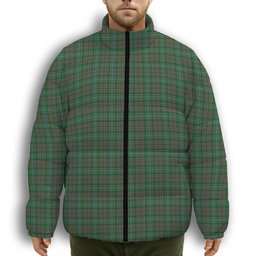 ScotsTee Shop Scottish Ralston USA Premium Tartan Collar Down Jacket Winter White Duck Down Plaid