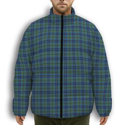 ScotsTee Shop Scottish Marshall Premium Tartan Collar Down Jacket Winter White Duck Down Plaid
