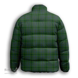 ScotsTee Shop Scottish Tait 2 Premium Tartan Collar Down Jacket Winter White Duck Down Plaid