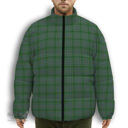 ScotsTee Shop Scottish Tait 2 Premium Tartan Collar Down Jacket Winter White Duck Down Plaid