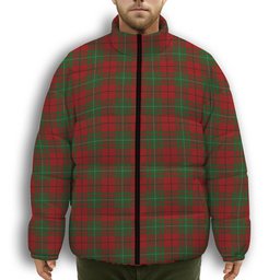 ScotsTee Shop Scottish McAulay Premium Tartan Collar Down Jacket Winter White Duck Down Plaid