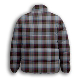 ScotsTee Shop Scottish MacDonald Dress 3 Premium Tartan Collar Down Jacket Winter White Duck Down Plaid