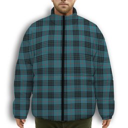 ScotsTee Shop Scottish Morgan Ancient Premium Tartan Collar Down Jacket Winter White Duck Down Plaid