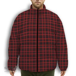 ScotsTee Shop Scottish Murray of Ochtertyre Premium Tartan Collar Down Jacket Winter White Duck Down Plaid