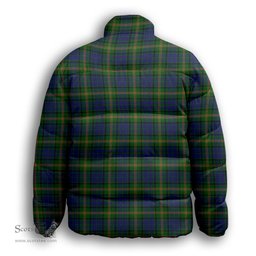 ScotsTee Shop Scottish Maitland Premium Tartan Collar Down Jacket Winter White Duck Down Plaid