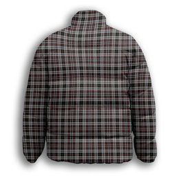 ScotsTee Shop Scottish Little Arisaid Premium Tartan Collar Down Jacket Winter White Duck Down Plaid
