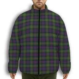 ScotsTee Shop Scottish MacDonell of Glengarry 3 Premium Tartan Collar Down Jacket Winter White Duck Down Plaid