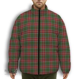 ScotsTee Shop Scottish MacWhirter Premium Tartan Collar Down Jacket Winter White Duck Down Plaid