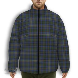 ScotsTee Shop Scottish MacRae Hunting 4 Premium Tartan Collar Down Jacket Winter White Duck Down Plaid