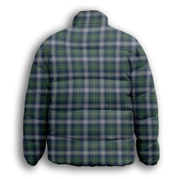 ScotsTee Shop Scottish Oliphant Dress Premium Tartan Collar Down Jacket Winter White Duck Down Plaid