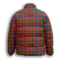 ScotsTee Shop Scottish McDonald of Glenaladale Ancient Premium Tartan Collar Down Jacket Winter White Duck Down Plaid