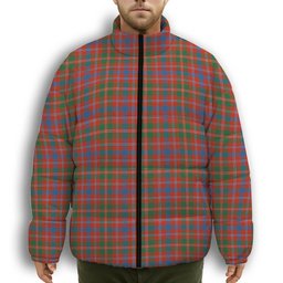 ScotsTee Shop Scottish McDonald of Glenaladale Ancient Premium Tartan Collar Down Jacket Winter White Duck Down Plaid