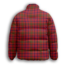 ScotsTee Shop Scottish Lumsden Modern Premium Tartan Collar Down Jacket Winter White Duck Down Plaid