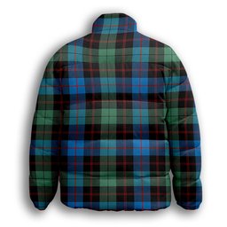 ScotsTee Shop Scottish Guthrie Ancient Premium Tartan Collar Down Jacket Winter White Duck Down Plaid