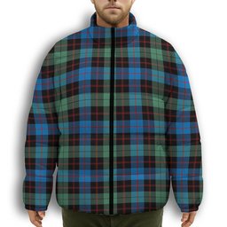 ScotsTee Shop Scottish Guthrie Ancient Premium Tartan Collar Down Jacket Winter White Duck Down Plaid