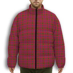 ScotsTee Shop Scottish McRae Modern Premium Tartan Collar Down Jacket Winter White Duck Down Plaid