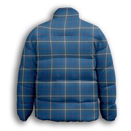 ScotsTee Shop Scottish MacRae of America Ancient Premium Tartan Collar Down Jacket Winter White Duck Down Plaid