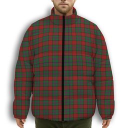 ScotsTee Shop Scottish Plummer Premium Tartan Collar Down Jacket Winter White Duck Down Plaid