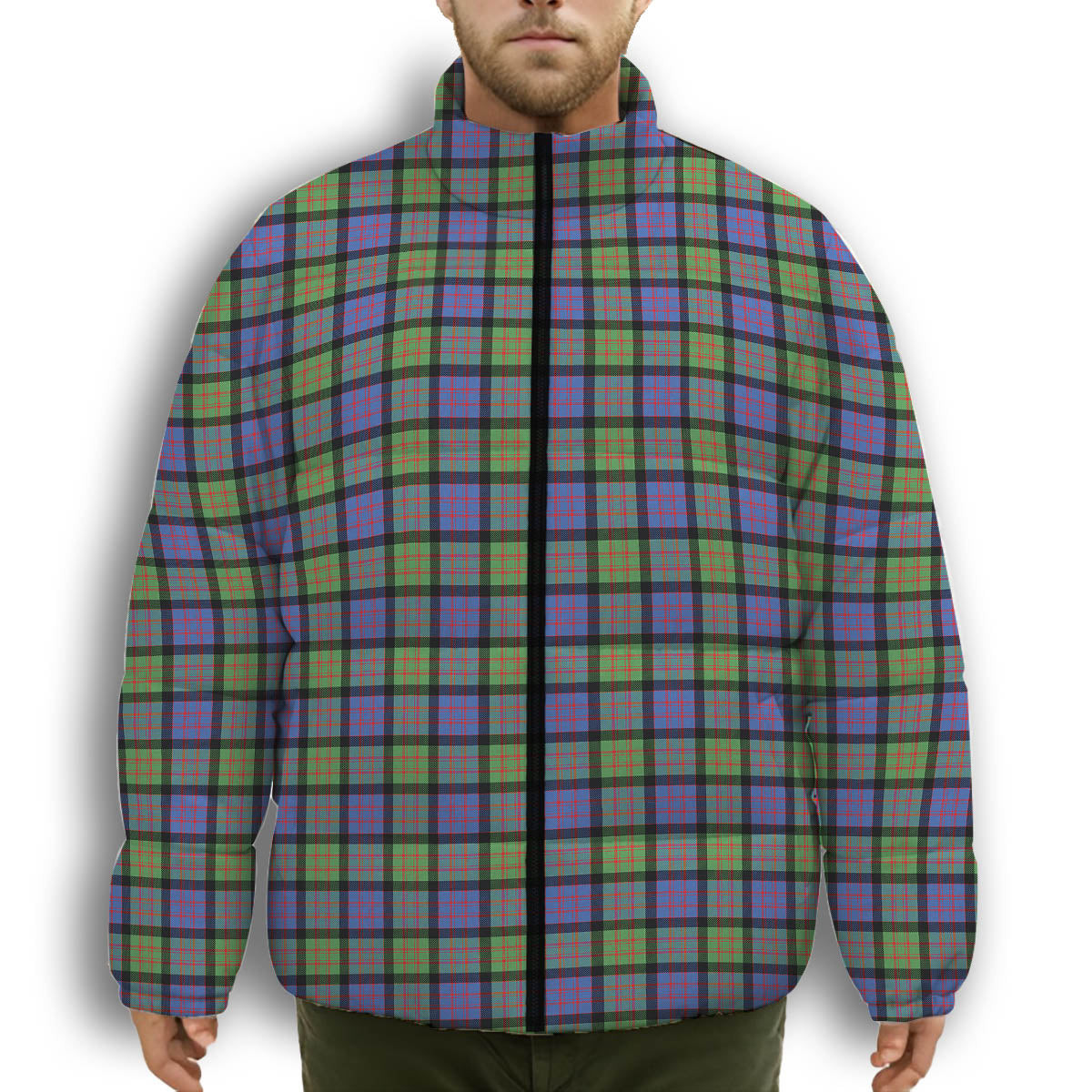 ScotsTee Shop Scottish McDonald Ancient Premium Tartan Collar Down Jacket Winter White Duck Down Plaid