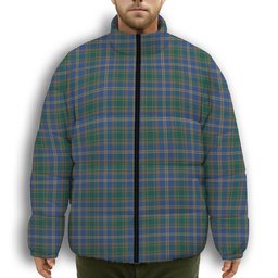 ScotsTee Shop Scottish Strang of Balkaskie Modern Premium Tartan Collar Down Jacket Winter White Duck Down Plaid