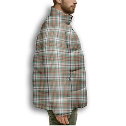 ScotsTee Shop Scottish McBain Dress Ancient Premium Tartan Collar Down Jacket Winter White Duck Down Plaid