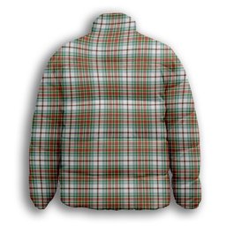 ScotsTee Shop Scottish McBain Dress Ancient Premium Tartan Collar Down Jacket Winter White Duck Down Plaid