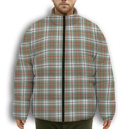 ScotsTee Shop Scottish McBain Dress Ancient Premium Tartan Collar Down Jacket Winter White Duck Down Plaid