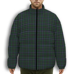 ScotsTee Shop Scottish Murray 1830-40 Premium Tartan Collar Down Jacket Winter White Duck Down Plaid