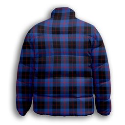 ScotsTee Shop Scottish Maule Modem Premium Tartan Collar Down Jacket Winter White Duck Down Plaid