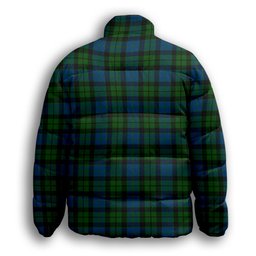 ScotsTee Shop Scottish McCoy Premium Tartan Collar Down Jacket Winter White Duck Down Plaid