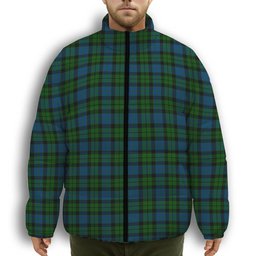 ScotsTee Shop Scottish McCoy Premium Tartan Collar Down Jacket Winter White Duck Down Plaid