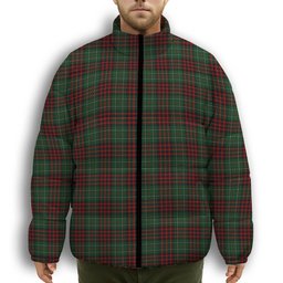 ScotsTee Shop Scottish MacDiarmid 3 Premium Tartan Collar Down Jacket Winter White Duck Down Plaid