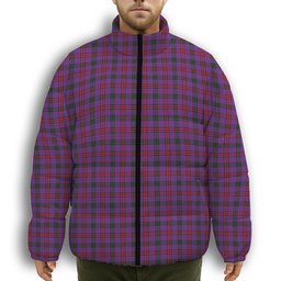 ScotsTee Shop Scottish Montgomery Modern Premium Tartan Collar Down Jacket Winter White Duck Down Plaid