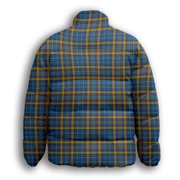 ScotsTee Shop Scottish Healy Premium Tartan Collar Down Jacket Winter White Duck Down Plaid