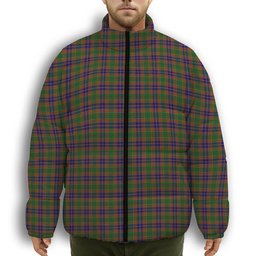 ScotsTee Shop Scottish Stephenson Old Premium Tartan Collar Down Jacket Winter White Duck Down Plaid