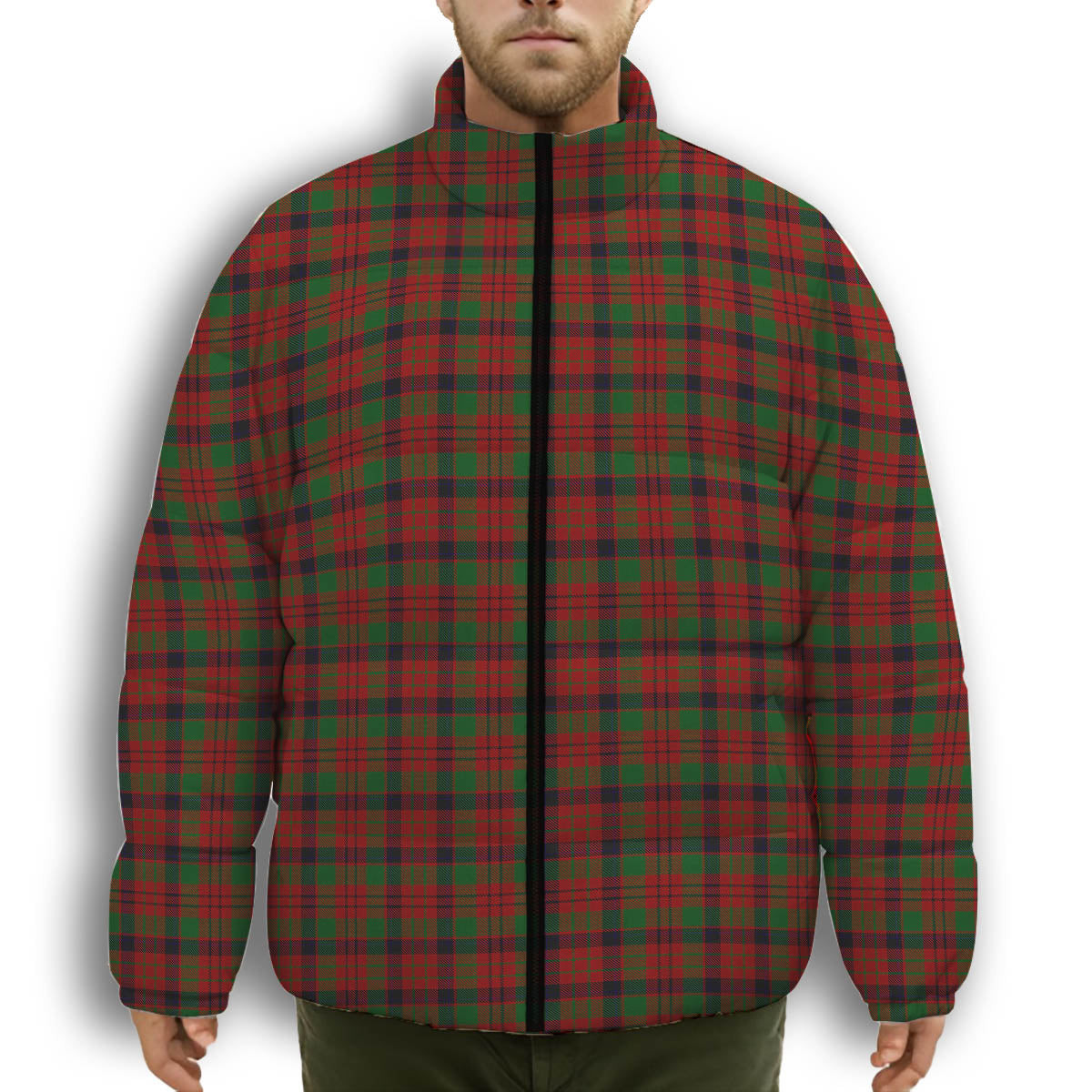 ScotsTee Shop Scottish Nicolson Inverness Tweed Mill Co Ltd Premium Tartan Collar Down Jacket Winter White Duck Down Plaid