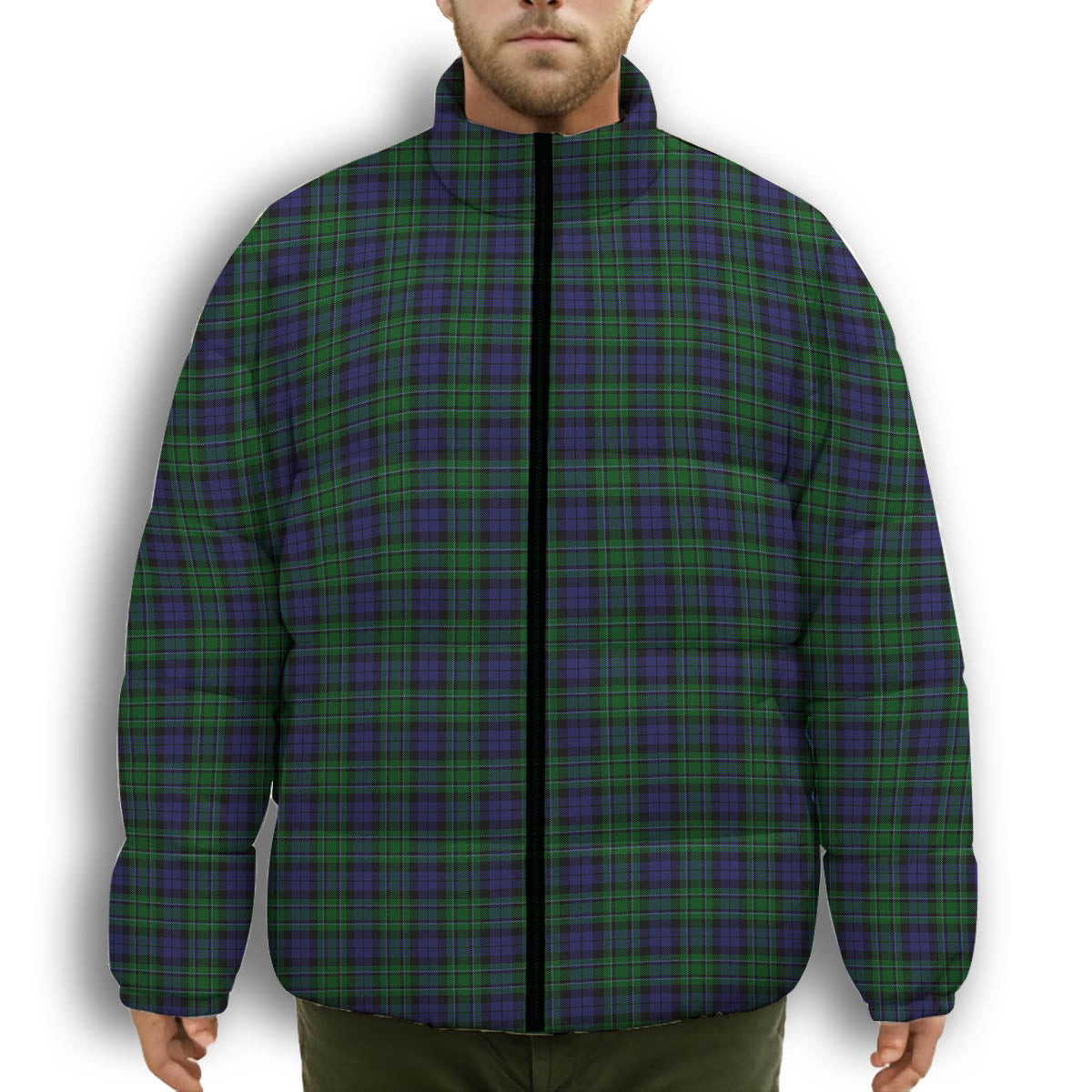 ScotsTee Shop Scottish MacCallum Modern Premium Tartan Collar Down Jacket Winter White Duck Down Plaid