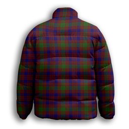 ScotsTee Shop Scottish MacTier of Durris Premium Tartan Collar Down Jacket Winter White Duck Down Plaid