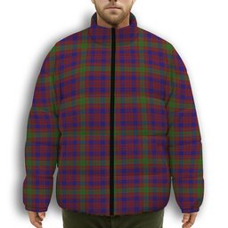 ScotsTee Shop Scottish MacTier of Durris Premium Tartan Collar Down Jacket Winter White Duck Down Plaid