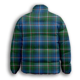 ScotsTee Shop Scottish Shaw of Carolina Ancient Premium Tartan Collar Down Jacket Winter White Duck Down Plaid