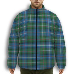 ScotsTee Shop Scottish Shaw of Carolina Ancient Premium Tartan Collar Down Jacket Winter White Duck Down Plaid