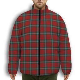 ScotsTee Shop Scottish McLaine of Loch Buie Premium Tartan Collar Down Jacket Winter White Duck Down Plaid