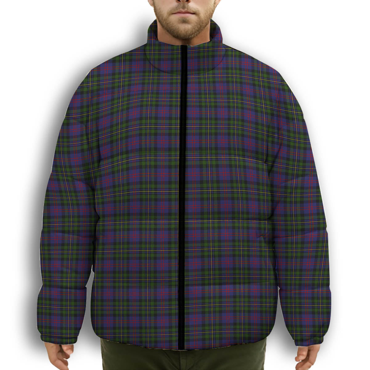 ScotsTee Shop Scottish MacCallum of Berwick Premium Tartan Collar Down Jacket Winter White Duck Down Plaid