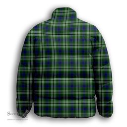 ScotsTee Shop Scottish Haliburton Premium Tartan Collar Down Jacket Winter White Duck Down Plaid