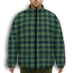 ScotsTee Shop Scottish Haliburton Premium Tartan Collar Down Jacket Winter White Duck Down Plaid