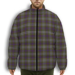 ScotsTee Shop Scottish MacDonell of Glengarry Dress Premium Tartan Collar Down Jacket Winter White Duck Down Plaid