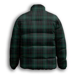 ScotsTee Shop Scottish McAuley Hunting Modern Premium Tartan Collar Down Jacket Winter White Duck Down Plaid