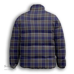 ScotsTee Shop Scottish Thompson Variant Premium Tartan Collar Down Jacket Winter White Duck Down Plaid