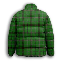 ScotsTee Shop Scottish Leach Hunting Premium Tartan Collar Down Jacket Winter White Duck Down Plaid