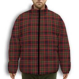 ScotsTee Shop Scottish Innes of Moray Premium Tartan Collar Down Jacket Winter White Duck Down Plaid